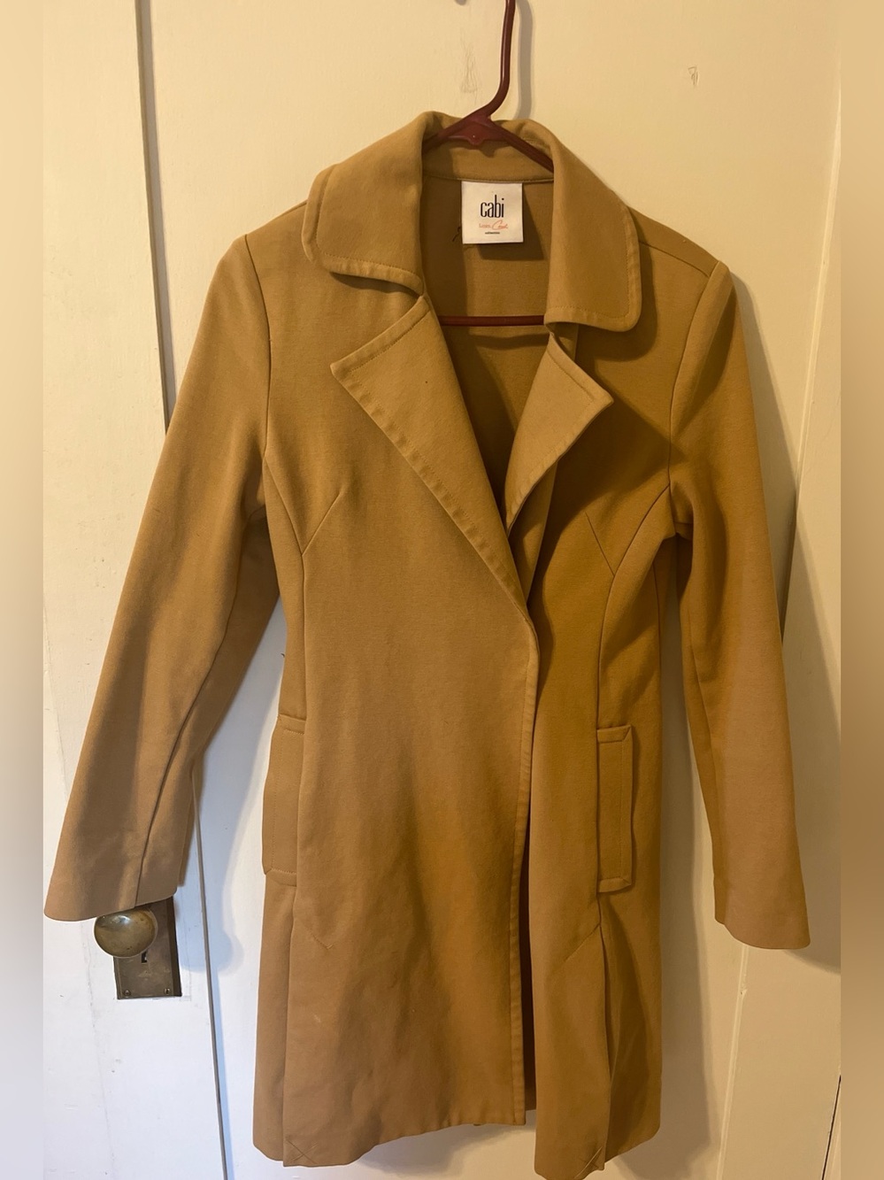 CAbi Camel Tailored Long Trench Coat